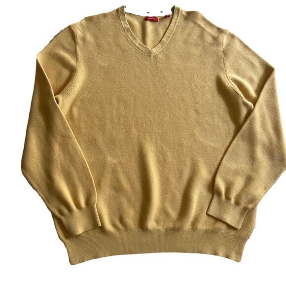 Izod Yellow V-Neck Sweater Size XL - Picture 3 of 6